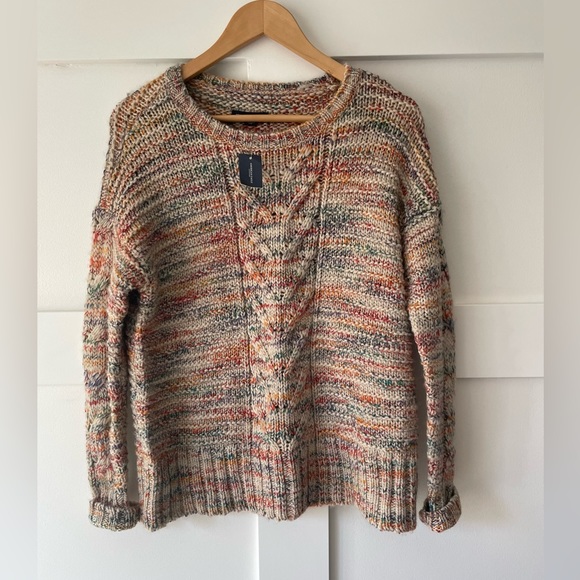 AMERICAN EAGLE • Cable Knit Rainbow Sweater • Size S - Picture 2 of 8